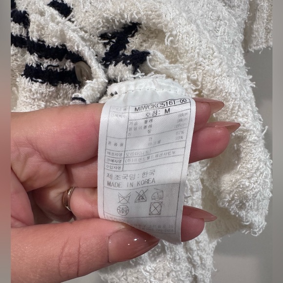 Mixxo Tailored collar color block short-sleeved cardigan - Picture 3 of 4